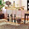Baxton Studio Kamal Modern Glam Brushed Gold Finished Metal and Mirrored Glass 2-Tier Mobile Wine Bar Cart 181-11197-Zoro - alternate 7